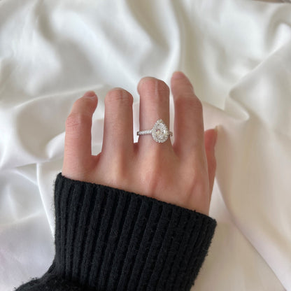 [Lora-Jewelry] Alliance de mariage luxueuse en forme de goutte d'eau de 1,0 carat