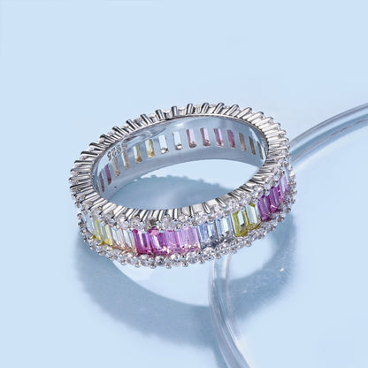 [Lora-Jewelry] Bague quotidienne délicate en émeraude kaléidoscopique