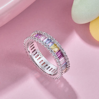 [Lora-Jewelry] Bague quotidienne délicate en émeraude kaléidoscopique