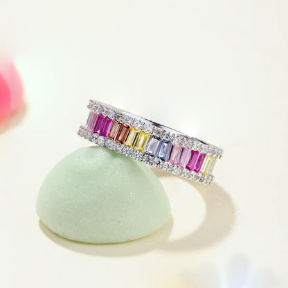 [Lora-Jewelry] Bague quotidienne délicate en émeraude kaléidoscopique