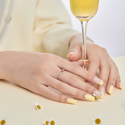 [Lora-Jewelry] Bague tennis ronde brillante et éblouissante