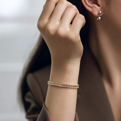 [Lora-Jewelry]美しいエメラルドカットのデイリーブレスレット