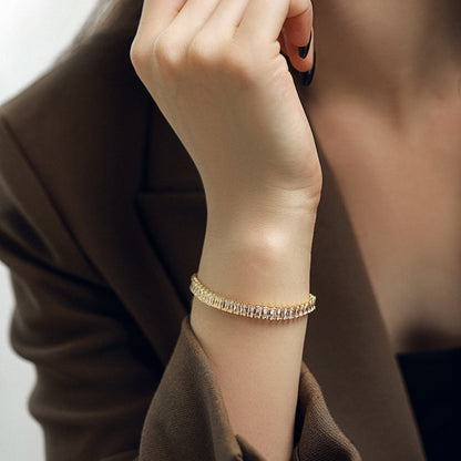 [Lora-Jewelry]美しいエメラルドカットのデイリーブレスレット