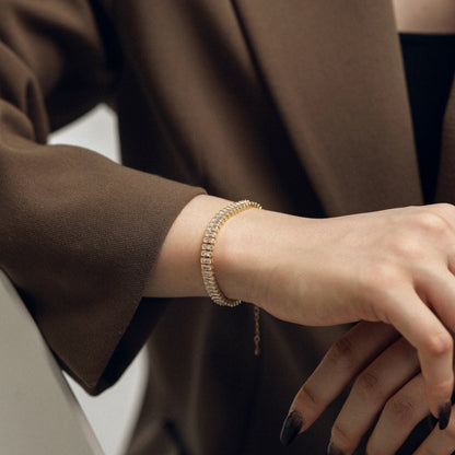 [Lora-Jewelry]美しいエメラルドカットのデイリーブレスレット