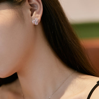 [Lora-Jewelry] Boucles d'oreilles ornées en forme de fleur taille poire