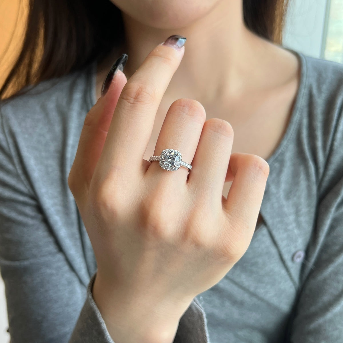 [Lora-Jewelry] Alliance de mariage éblouissante et resplendissante à taille ronde