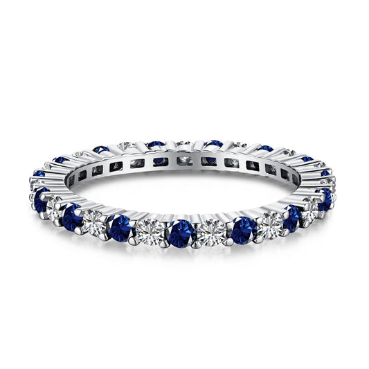 [Lora-Jewelry] Superbe bague tennis ronde colorée