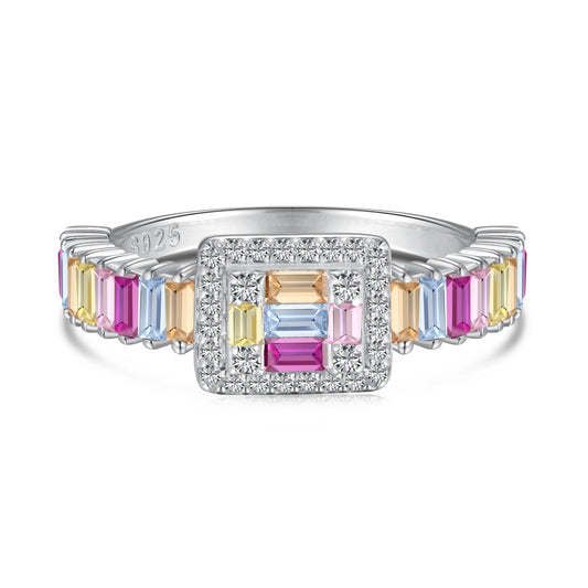 [Lora-Jewelry] Bague de fête exquise et colorée à coupe radiante