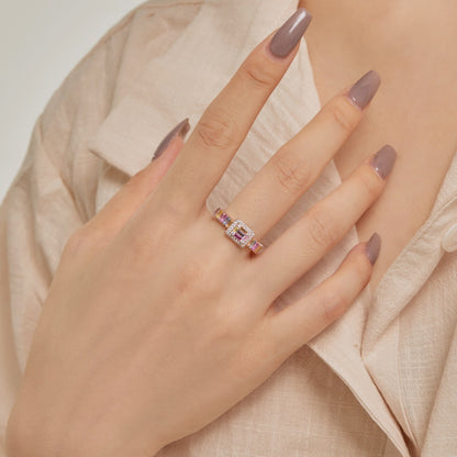 [Lora-Jewelry] Bague de fête exquise et colorée à coupe radiante