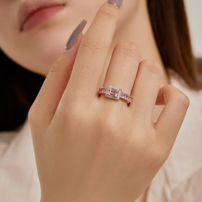 [Lora-Jewelry] Bague de fête exquise et colorée à coupe radiante