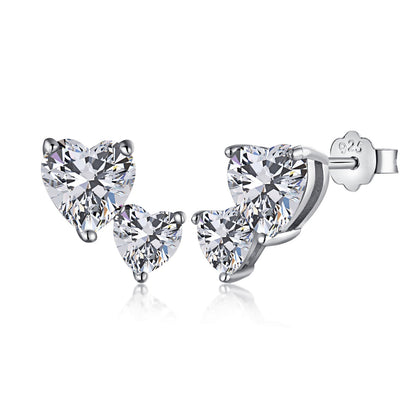 [Lora-Jewelry]ダブルハートシェイプ クラシックプリンセススタイル イヤリング