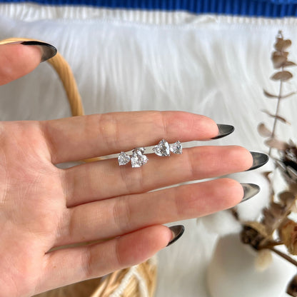 [Lora-Jewelry]ダブルハートシェイプ クラシックプリンセススタイル イヤリング