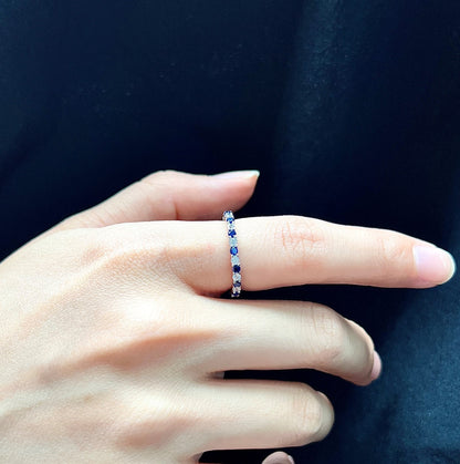 [Lora-Jewelry] Superbe bague tennis ronde colorée
