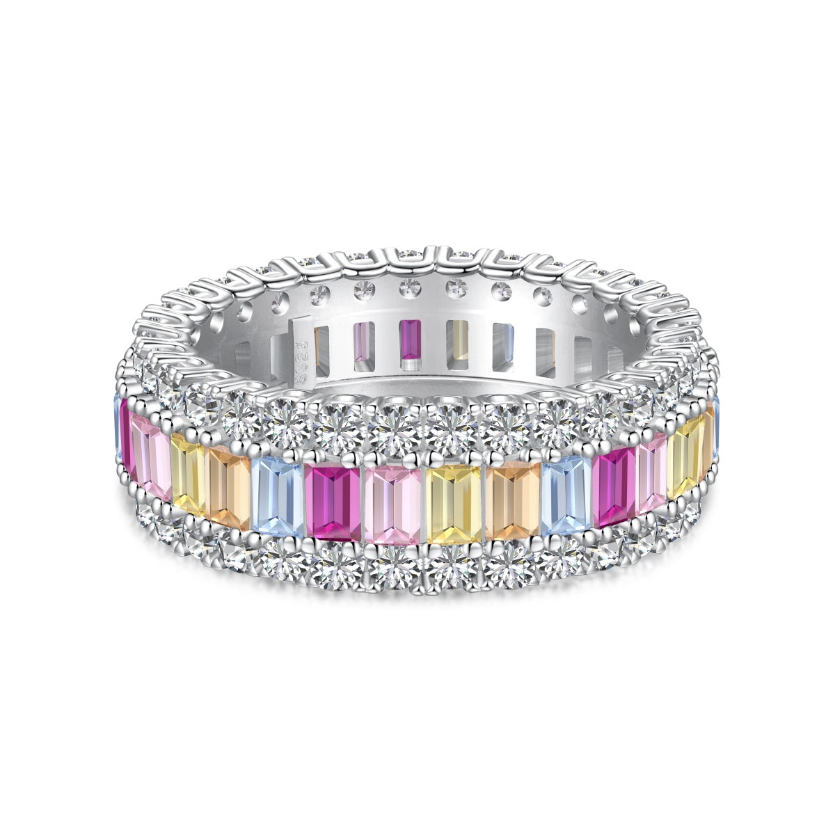 [Lora-Jewelry] Bague quotidienne délicate et colorée à taille radiante