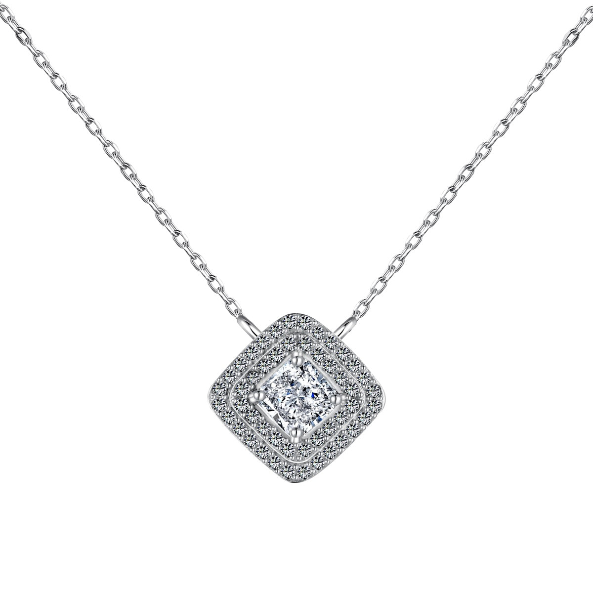 [Lora-Jewelry] Collier scintillant en taille Asscher