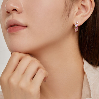 [Lora-Jewelry] Boucles d'oreilles éblouissantes et colorées en émeraude taille quotidienne