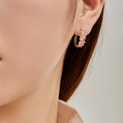 [Lora-Jewelry] Boucles d'oreilles éblouissantes et colorées en émeraude taille quotidienne