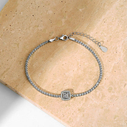 [Lora-Jewelry] Bracelet de banquet luxueux et éblouissant de forme carrée