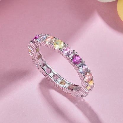 [Lora-Jewelry] Bague tennis ronde brillante et éblouissante