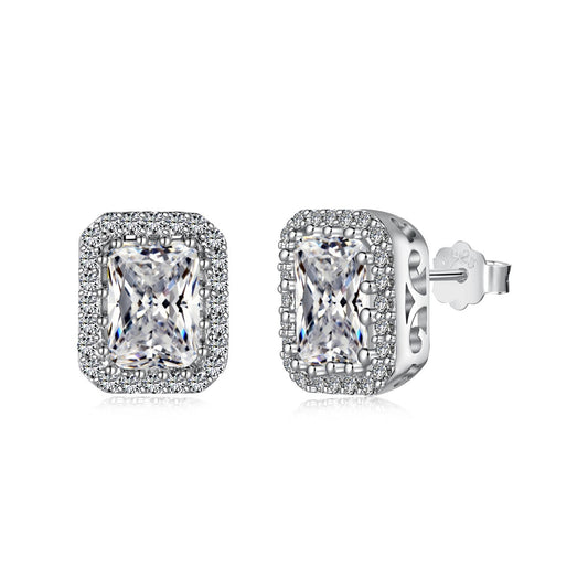 [Lora-Jewelry] Boucles d'oreilles luxueuses et délicates taille émeraude de 1,0 carat