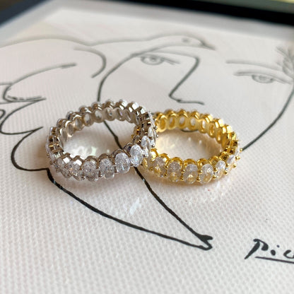 [Lora-Jewelry] Bague tennis ovale ornée