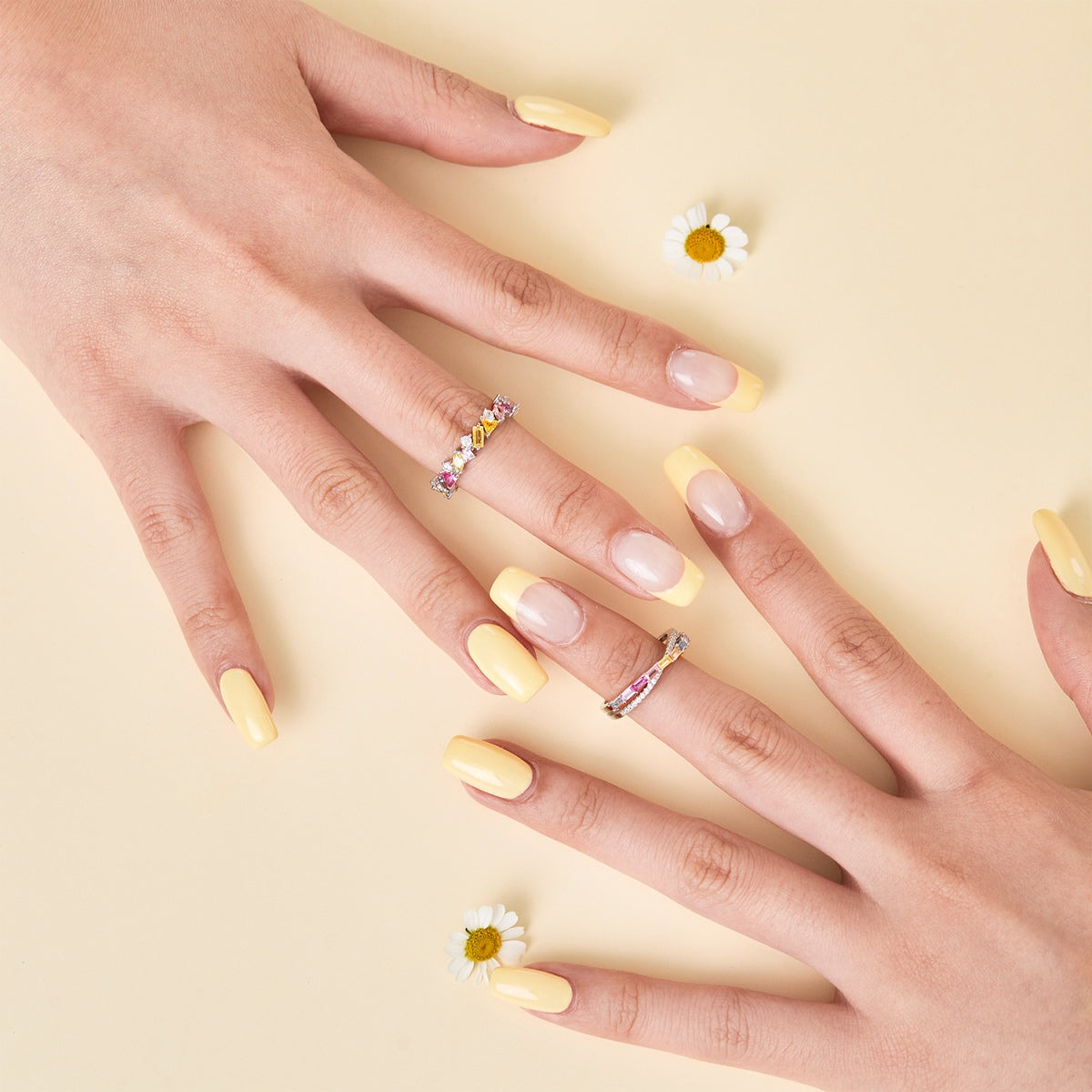 [Lora-Jewelry]まばゆいばかりの多色マルチカットデイリーリング
