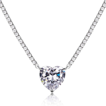 [Lora-Jewelry] Collier tennis polyvalent et coloré en forme de cœur de 8,0 carats