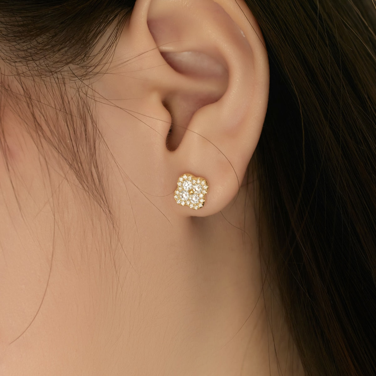 [Lora-Jewelry] Boucles d'oreilles en forme de trèfle à quatre feuilles
