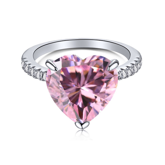 [Lora-Jewelry] Bague romantique luxueuse en forme de cœur, scintillante et étincelante, de 6,0 carats