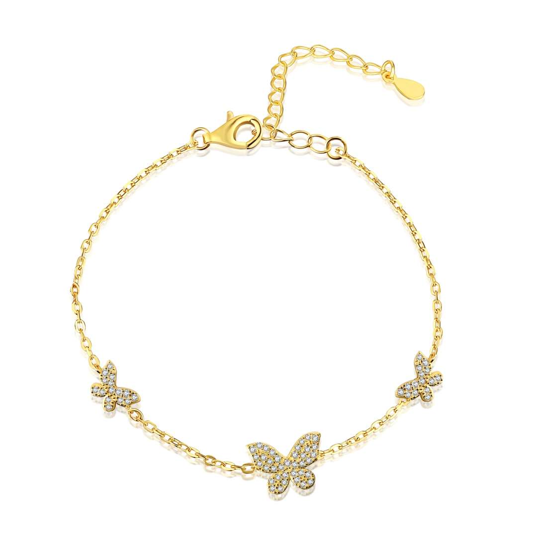 [Lora-Jewelry]繊細なバタフライペンダントブレスレット