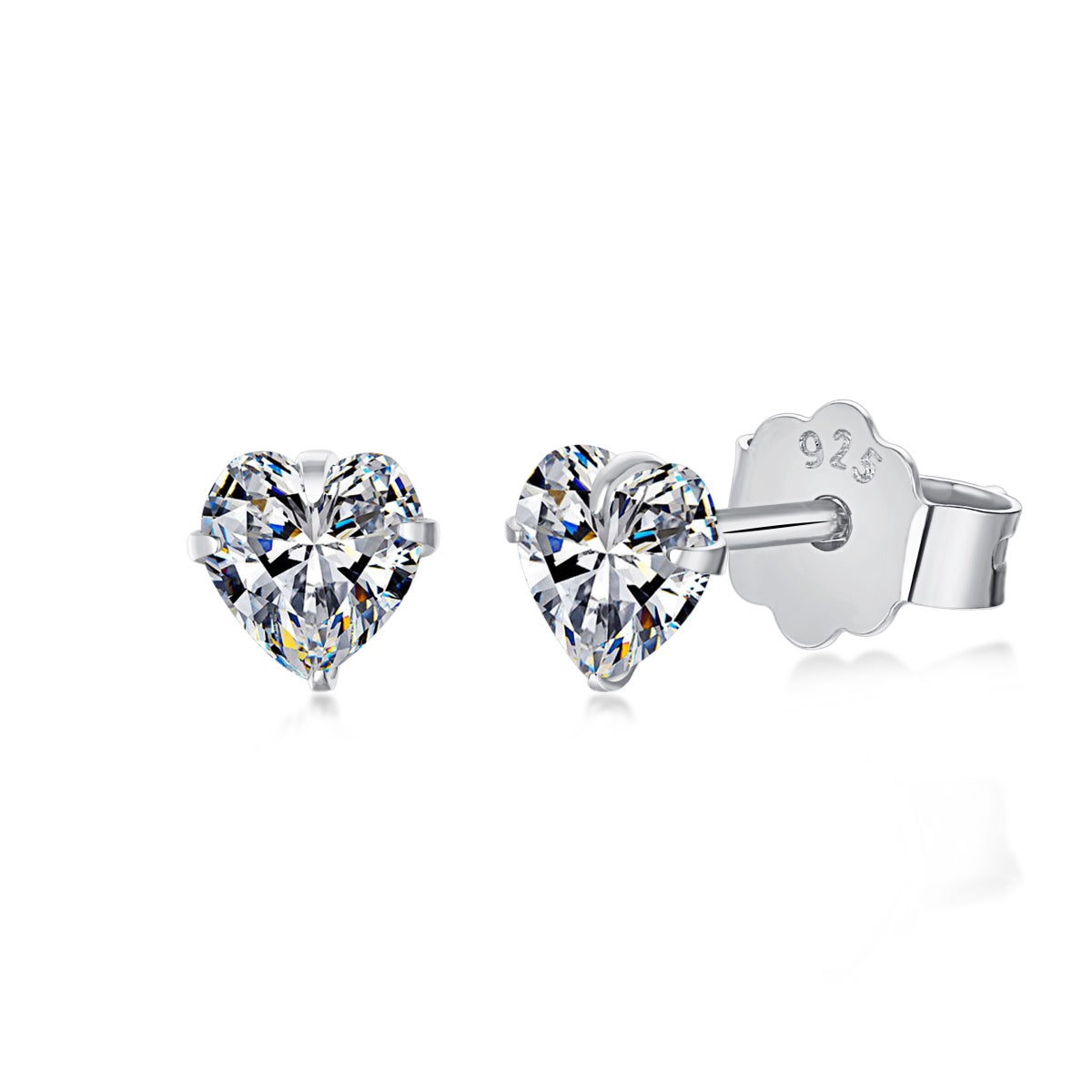 [Lora-Jewelry] Boucles d'oreilles simples en forme de cœur scintillant