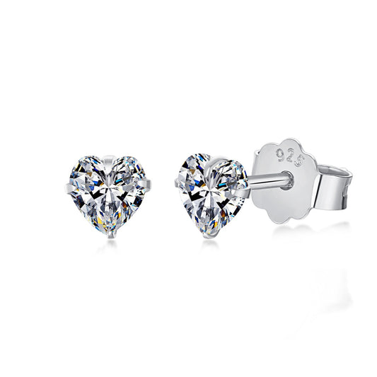 [Lora-Jewelry] Boucles d'oreilles simples en forme de cœur scintillant