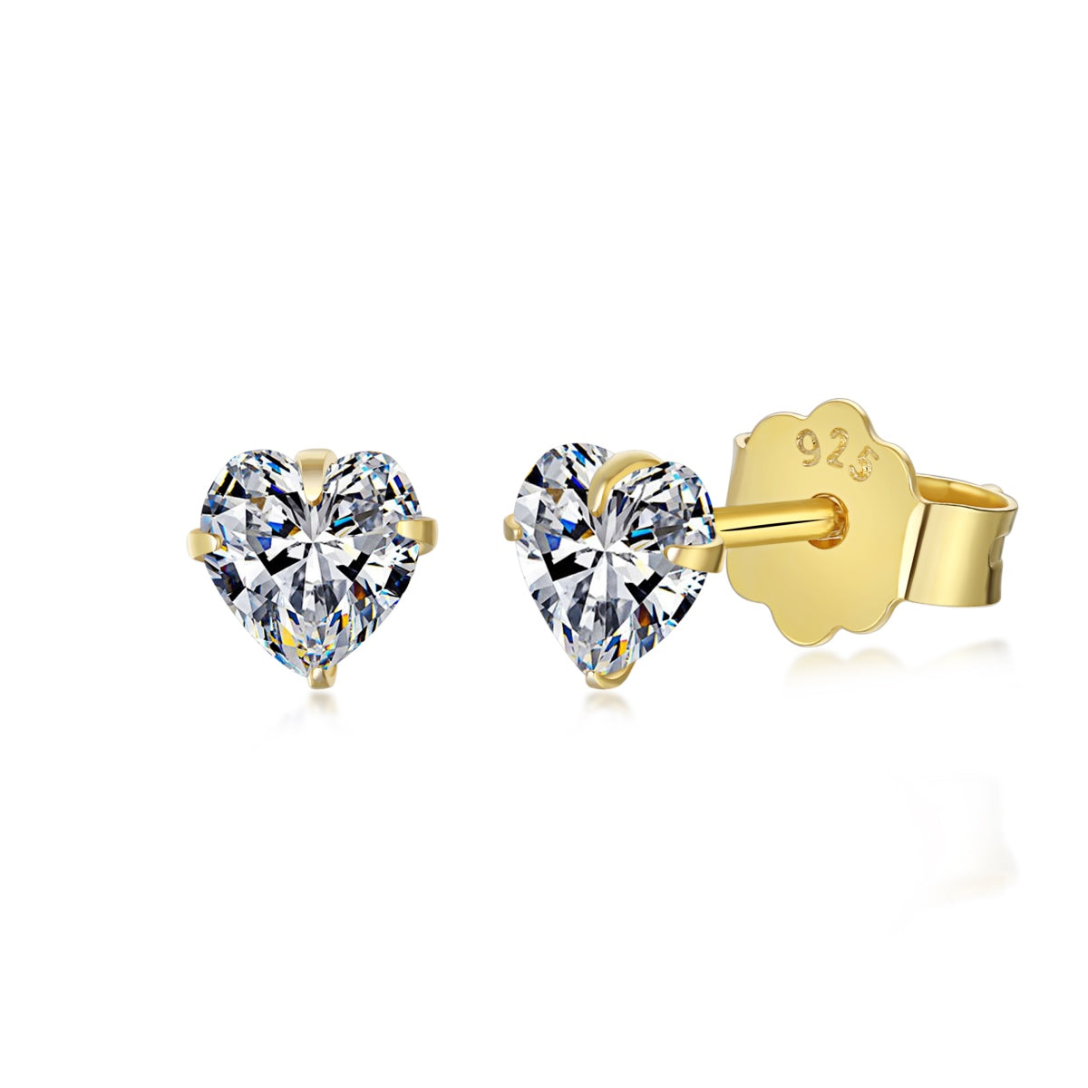 [Lora-Jewelry] Boucles d'oreilles simples en forme de cœur scintillant