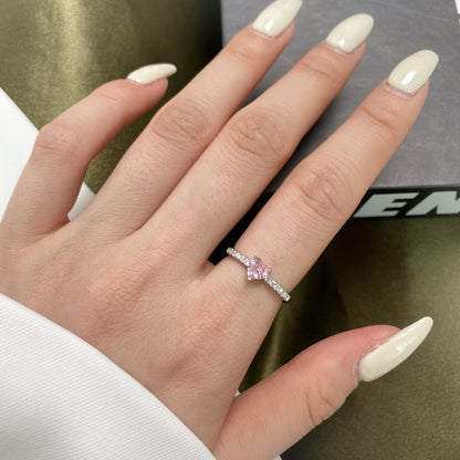 [Lora-Jewelry]0.5カラット カラットエタニティ チャーミング ハートシェイプ ラバーリング