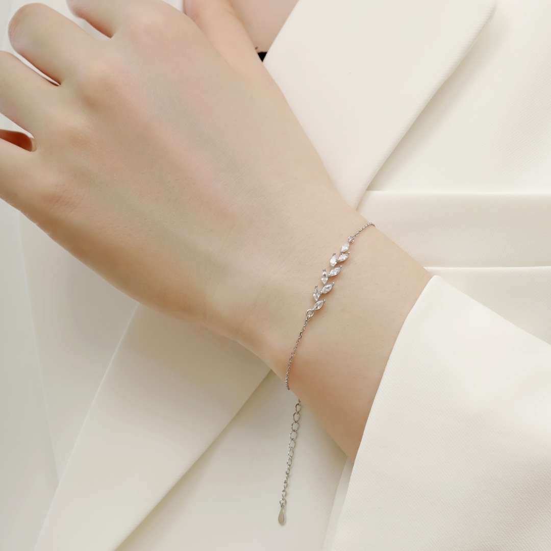 [Lora-Jewelry] Bracelet élégant en forme de feuilles de blé