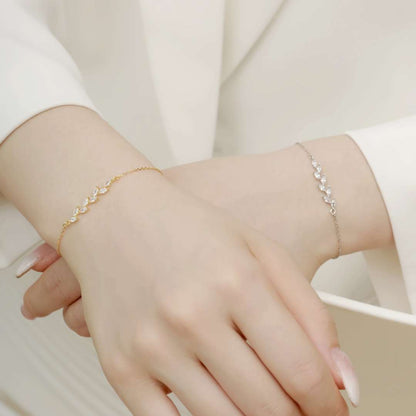 [Lora-Jewelry] Bracelet élégant en forme de feuilles de blé