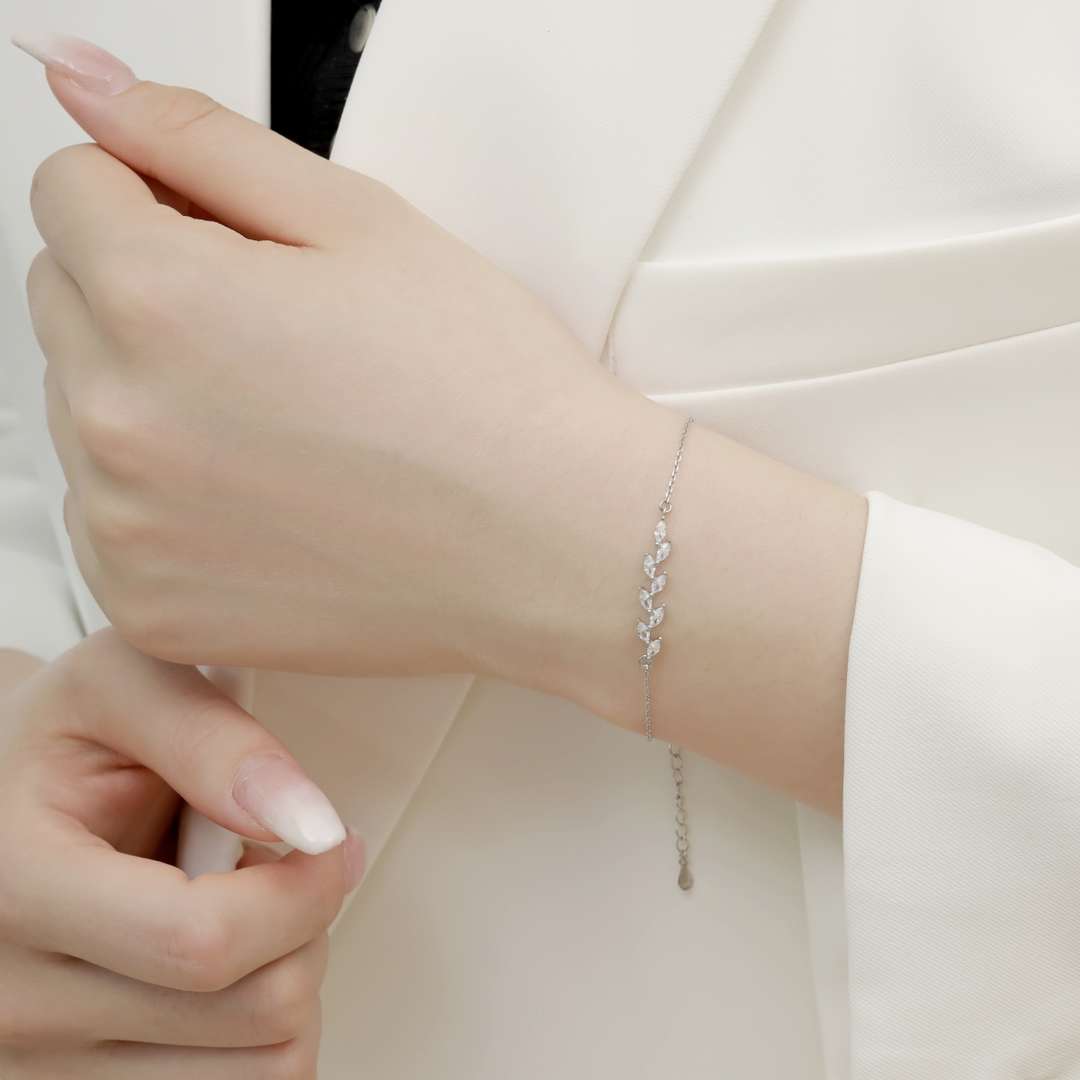 [Lora-Jewelry] Bracelet élégant en forme de feuilles de blé