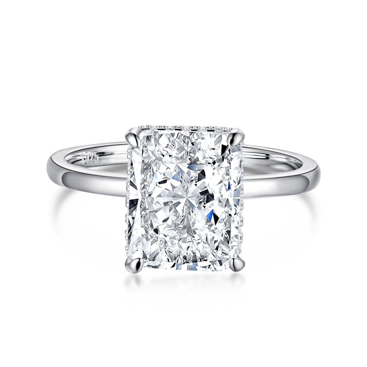 [Lora-Jewelry] Bague de banquet ornée de 4,0 carats, taille radiand enchanteresse