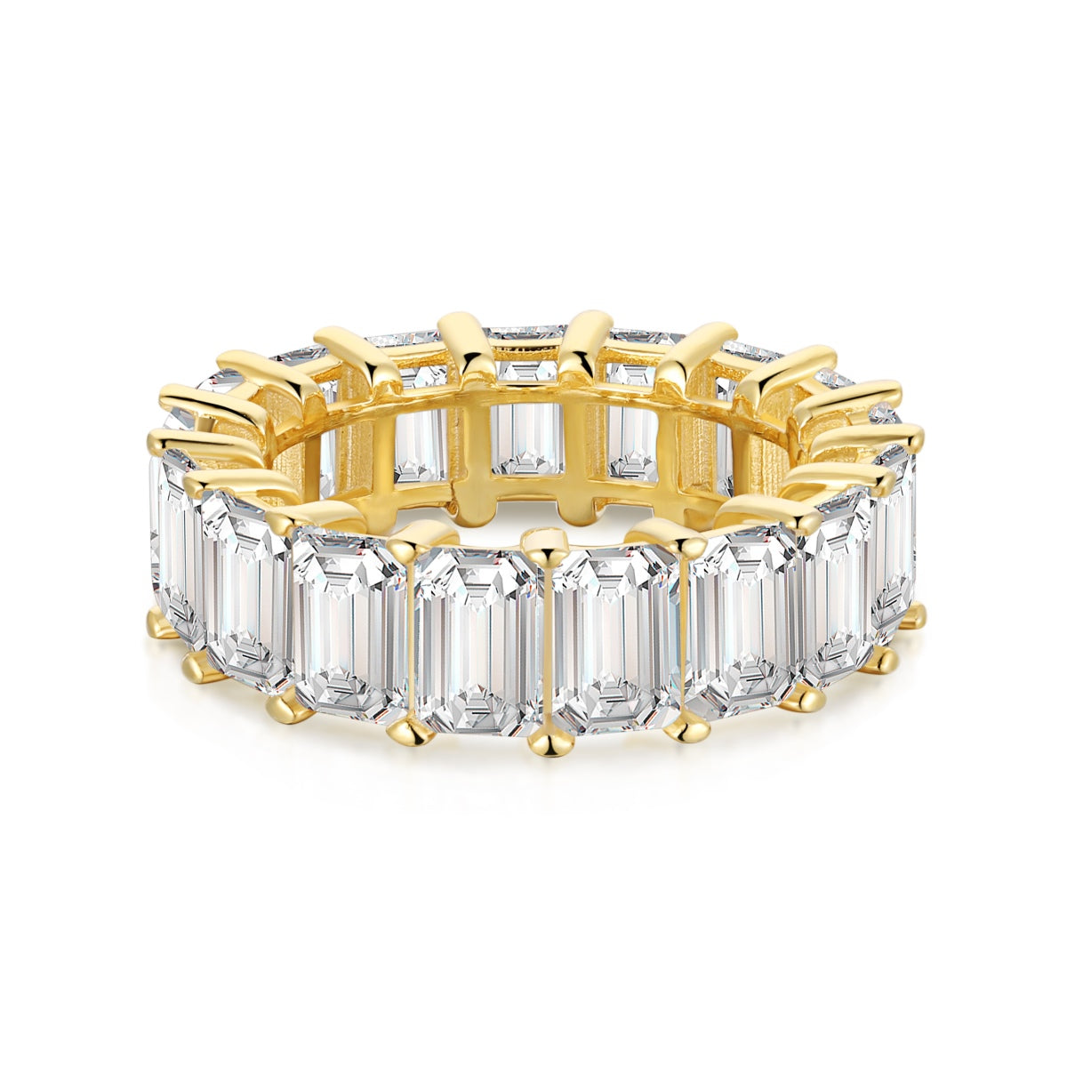 [Lora-Jewelry] Bague tennis élégante taille émeraude de 0,75 carat