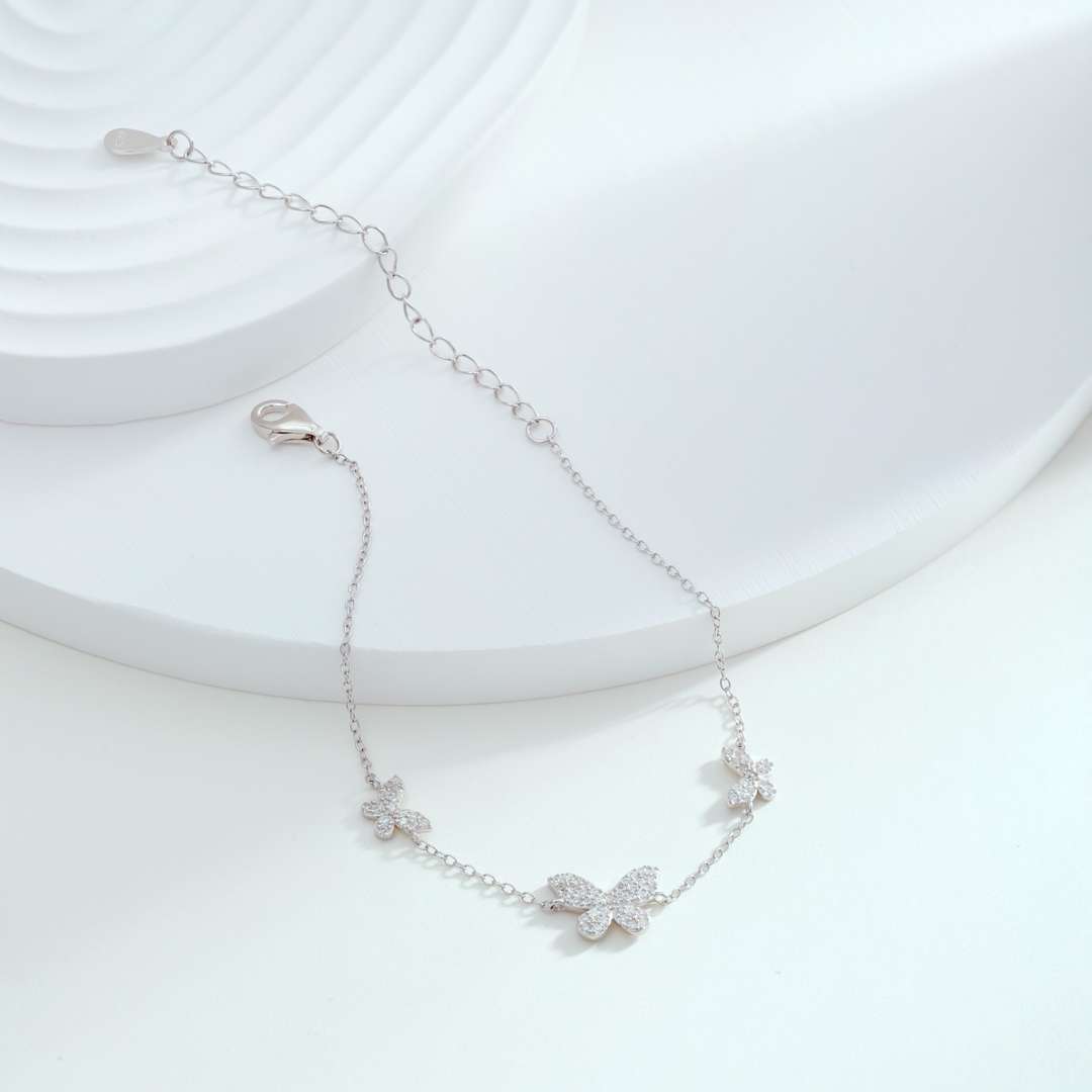 [Lora-Jewelry]繊細なバタフライペンダントブレスレット