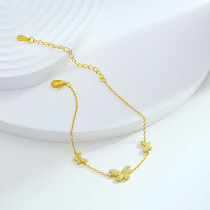 [Lora-Jewelry]繊細なバタフライペンダントブレスレット