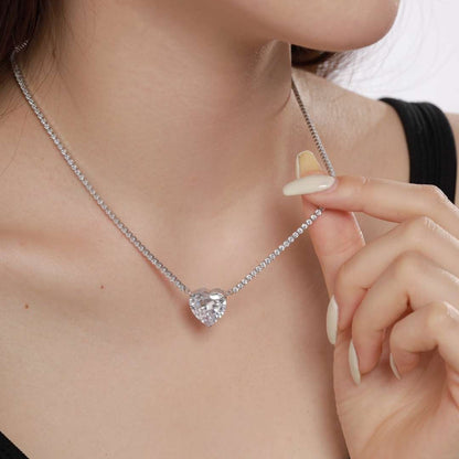 [Lora-Jewelry] Collier tennis polyvalent et coloré en forme de cœur de 8,0 carats