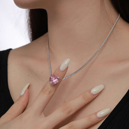 [Lora-Jewelry] Collier tennis polyvalent et coloré en forme de cœur de 8,0 carats