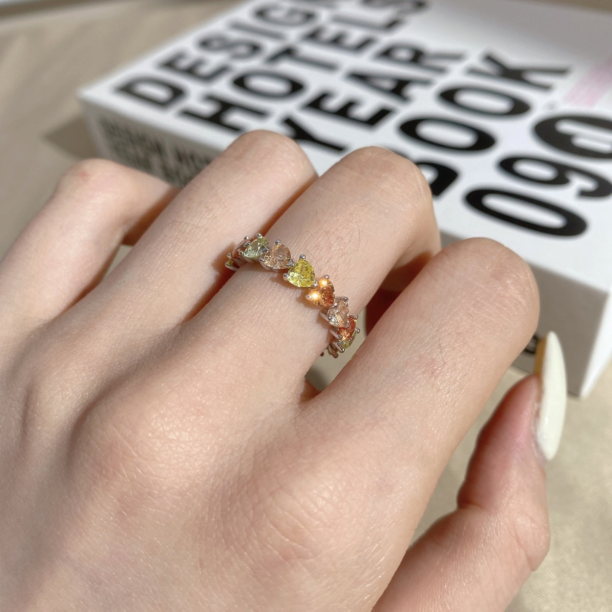 [Lora-Jewelry] Bague d'amoureux taille cœur 0,25 carat, style romantique radieux