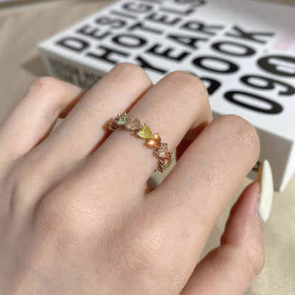 [Lora-Jewelry] Bague d'amoureux taille cœur 0,25 carat, style romantique radieux
