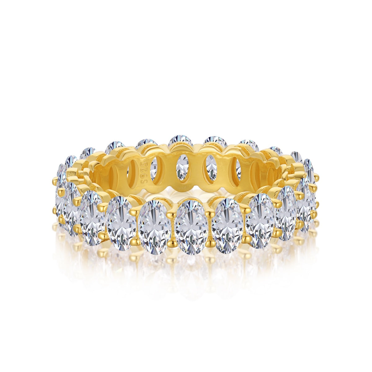 [Lora-Jewelry] Bague tennis ovale ornée