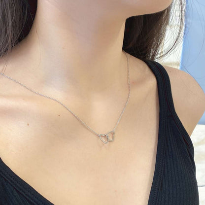 [Lora-Jewelry] Collier double anneau d'amour en argent sterling