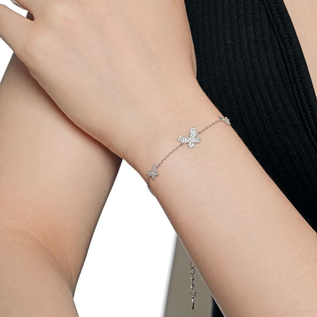 [Lora-Jewelry]繊細なバタフライペンダントブレスレット