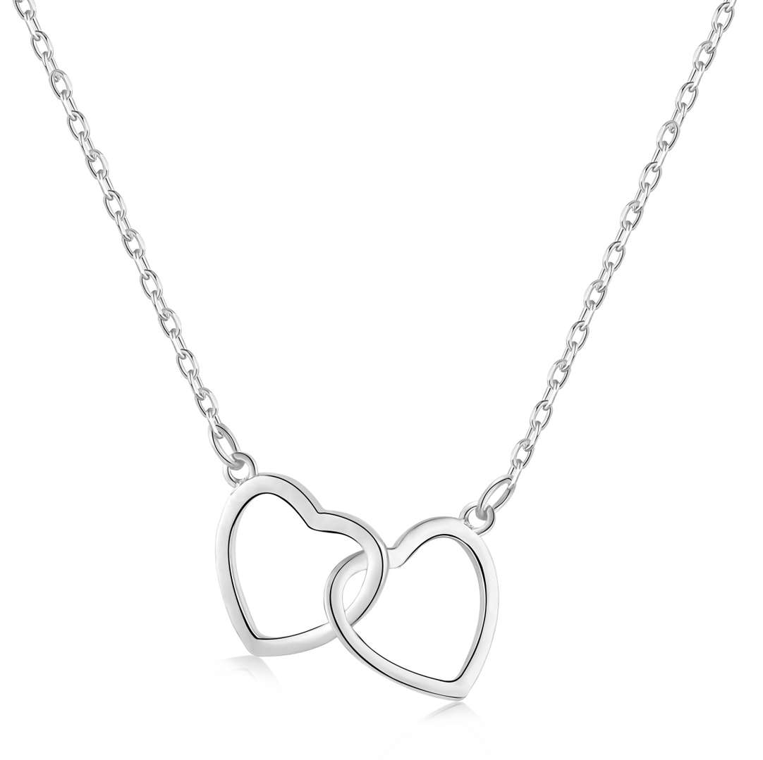 [Lora-Jewelry] Collier double anneau d'amour en argent sterling