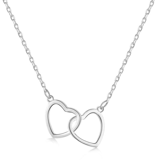 [Lora-Jewelry] Collier double anneau d'amour en argent sterling